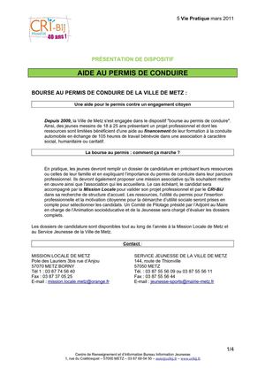 Dispositifs d'aides aux permis