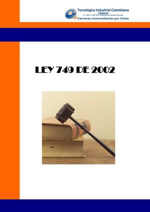 Ley 749 de 2002