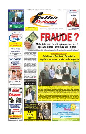 FOLHA REGIONAL - Ibiporã  - 29 de Fevereiro de 2012 - Edição N°- 260