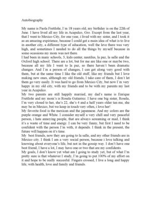 Autobiography- English