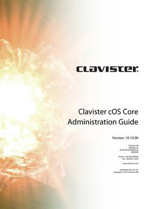 CLAVISTER - cOS Core 10.10 - Administration Guide