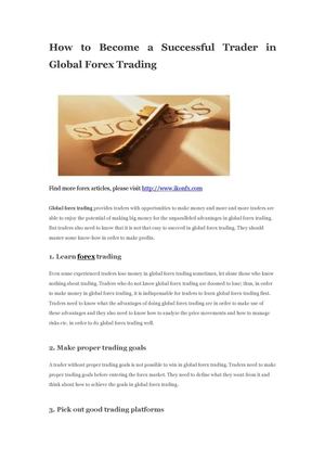 Calaméo - How to Become a Successful Trader in Global Forex Trading