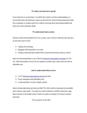 Interview transcription services