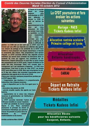 Election du COS de Sevran le 16 octobre 2012