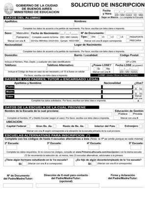 Ficha de Inscripción