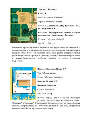 Подборка книг для учителя биологии.