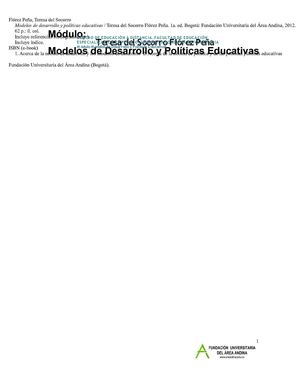 Modelos de Desarrollo y políticas Educativas