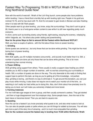 Fastest Way To Progressing 70-80 In WOTLK Wrath Of The Lich King Northrend Guide Now!