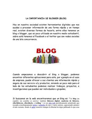 LA IMPORTANCIA DE BLOGGER