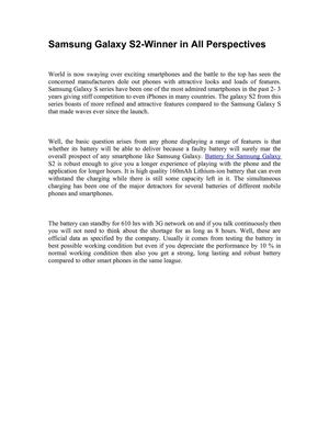 Samsung Galaxy S2-Winner in All Perspectives