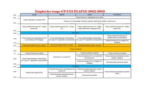 Emploi des temps CP/CE1