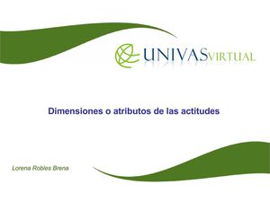 Dimensiones o atributos de las actitudes