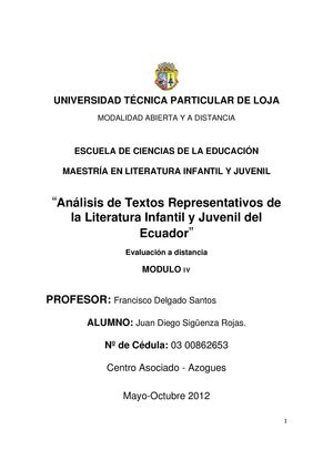 Literatura infantil y juvenil Recomendaciones UTPL