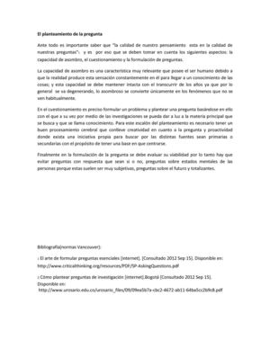El planteamiento de la pregunta