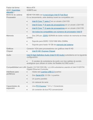 DESTOP BOARD INTEL DH61SA (EN INGLES)