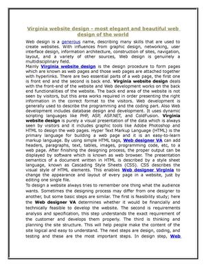 Virginia website design - most elegant and beautiful web design of the world