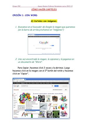 ACTIVIDAD: Crear carteles para adornar la clase con WORD y PAINT