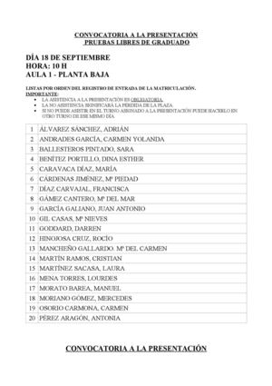 Listado presentacion graduado