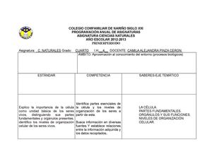programa ciencias naturales grado 4