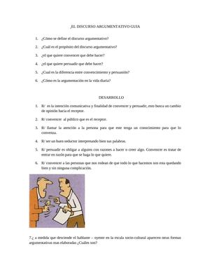 actividad discurso argumentativo