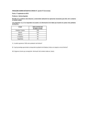 GRADO 9°: SITUACIÓN PROBLEMA SOBRE ESTADISTICA