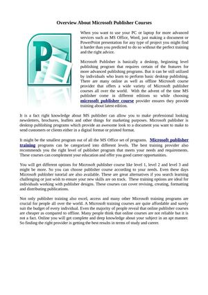 Overview About Microsoft Publisher Courses