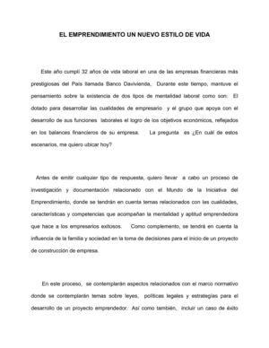 El emprendimiento un nuevo estilo de vida - esbozo