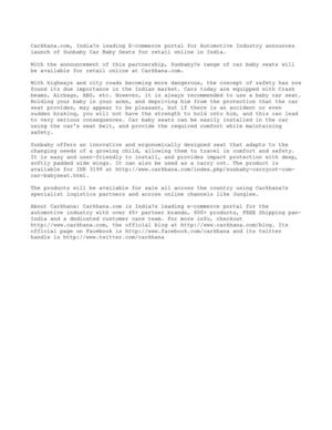 Carkhana Launches Sunbaby Car Baby Seats For Retail Online In India