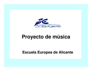 Presentación del proyecto de música de la Escuela Europea de Alicante