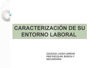 CARACTERIZACIÓN DE SU ENTORNO LABORAL