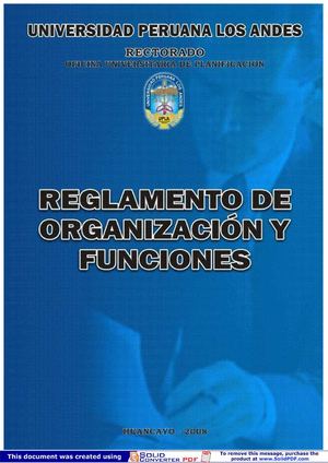 REGLAMENTO DE ORGANIZACION Y FUNCIONES