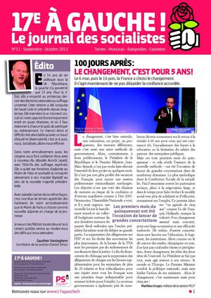 Journal des socialistes du 17e septembre 2012