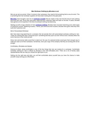 Men Workwear Clothing by eBrookes.co.uk