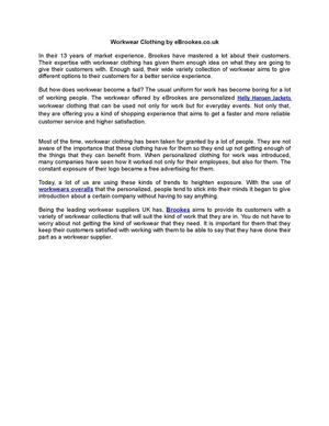 Workwear Clothing by eBrookes.co.uk