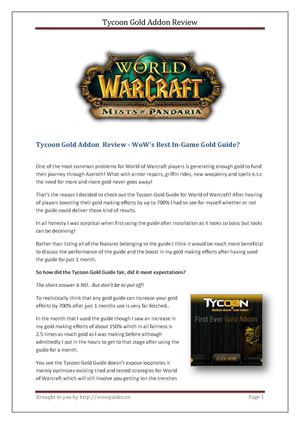 Tycoon Gold Addon Review