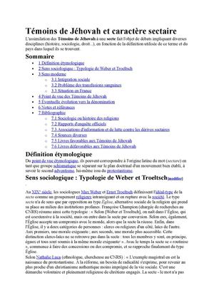 Témoins de Jéhovah et caractère sectaire