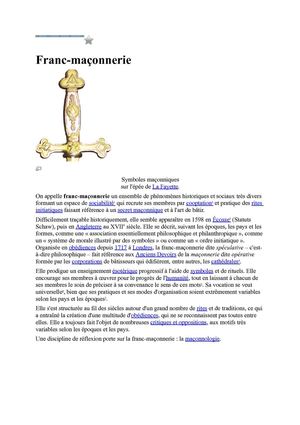 FRANC MAÇONNERIE