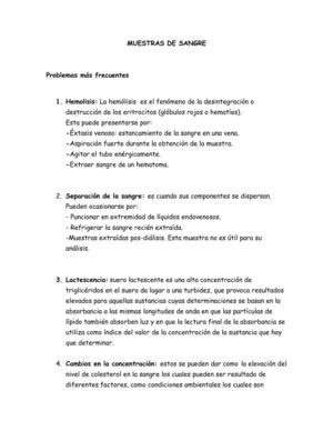 Exposición muestras de sangre