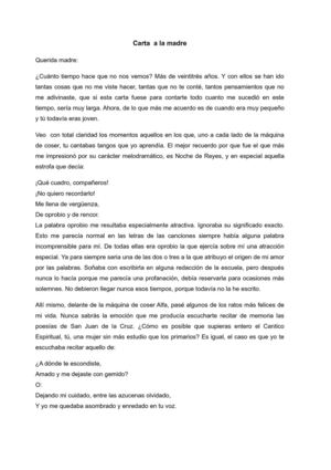 Carta a la madre