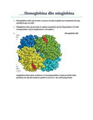 Hemoglobina dhe mioglobina
