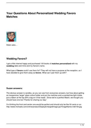 Your Questions About Personalized Wedding Favors Matches