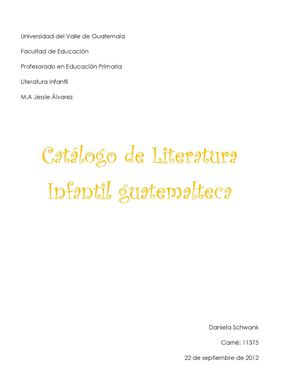Catálogo de Literatura Infantil guatemalteca UVG