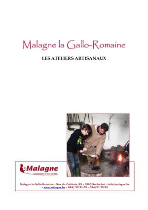 Malagne la Gallo-Romaine - Les ateliers artisanaux