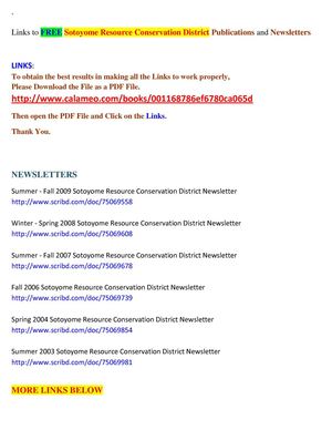 Links to FREE Sotoyome Resource Conservation District Publications, Newsletters and Much More