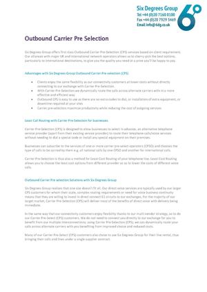 Six Degrees Group Outbound CPS