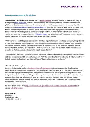 Kovair Announces Connector for Salesforce