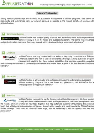 Network Testimonials - AffiliateTraction