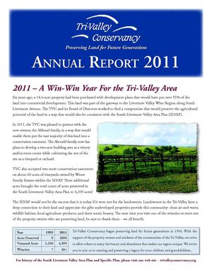2011 Annual Report  Tri-Valley Conservancy Newsletter