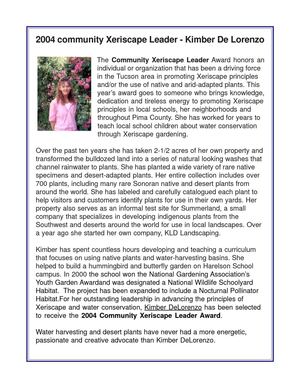 Community Xeriscape Leader - Kimber De Lorenzo