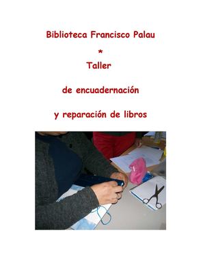 Taller de encuadernación y reparación de libros